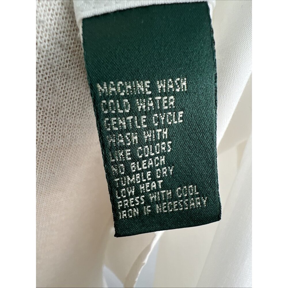 Ralph Lauren Size 1X Western Yoke Cowgirl Shirt Pearl Snap White Cotton Cowboy - Picture 8 of 10